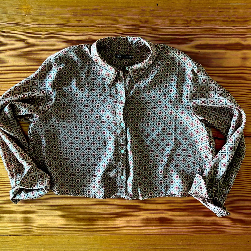 Zara Silky Shirt Top
